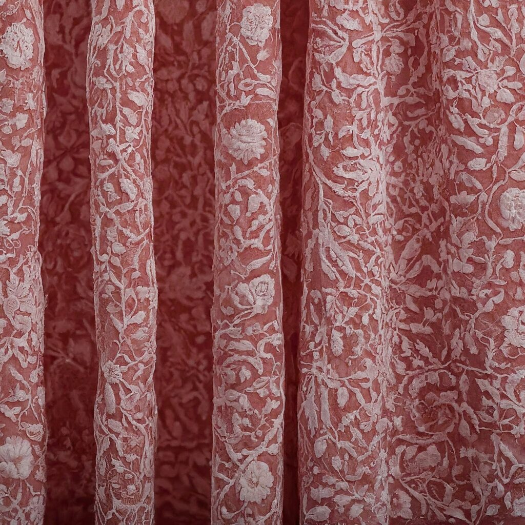 chikan embroidered fabrics